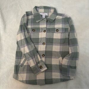 Like New Size 10 GIRLS Japna Green Plaid Button Down Shirt E3
